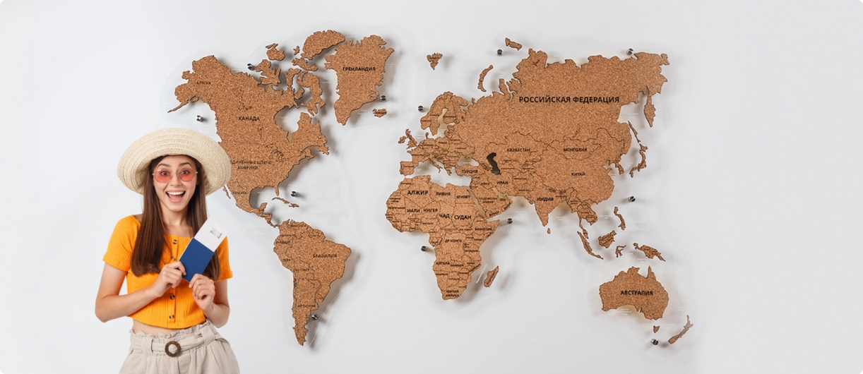 Пробковые карты мира — это самый практичный выбор для заядлых путешественников